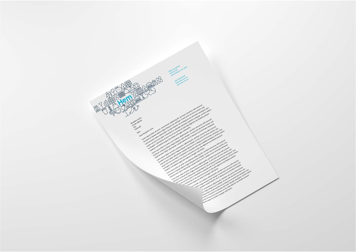 Hem Communities Letterhead Design