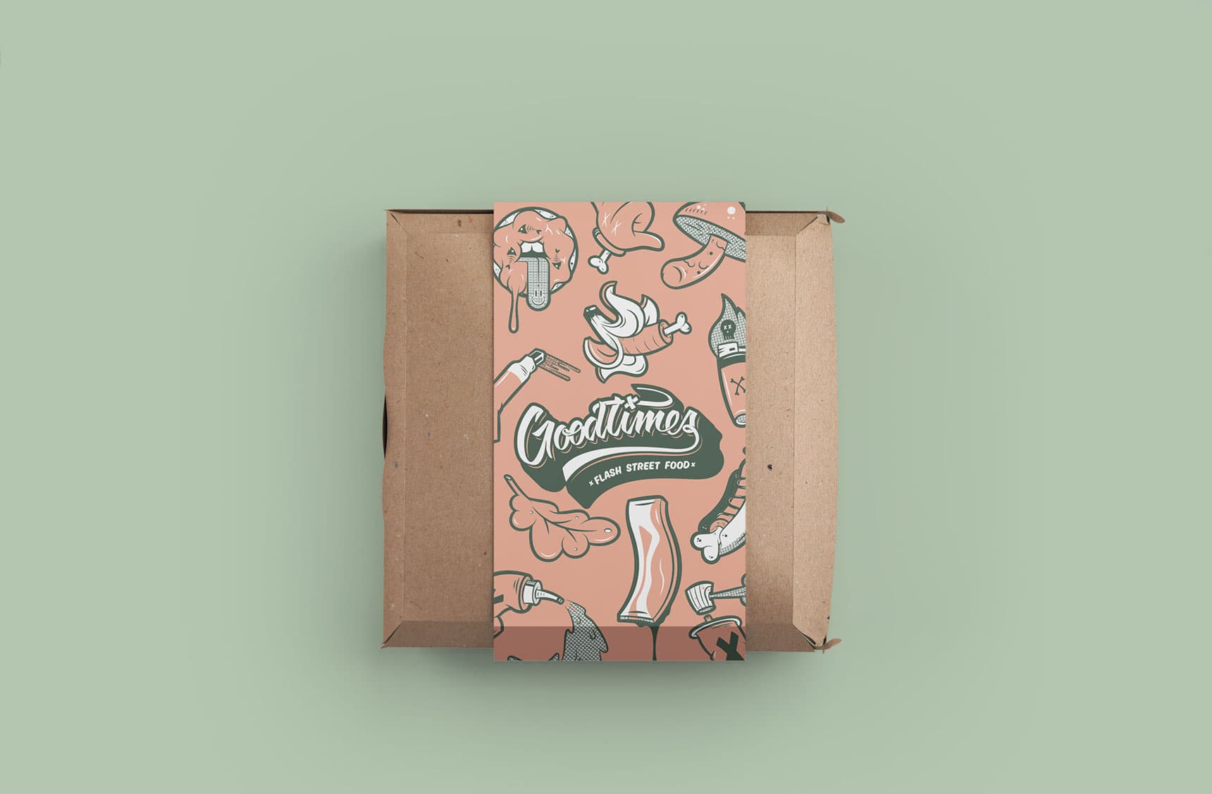 Goodtimes Foodtruck Burger Box Sleeve Design