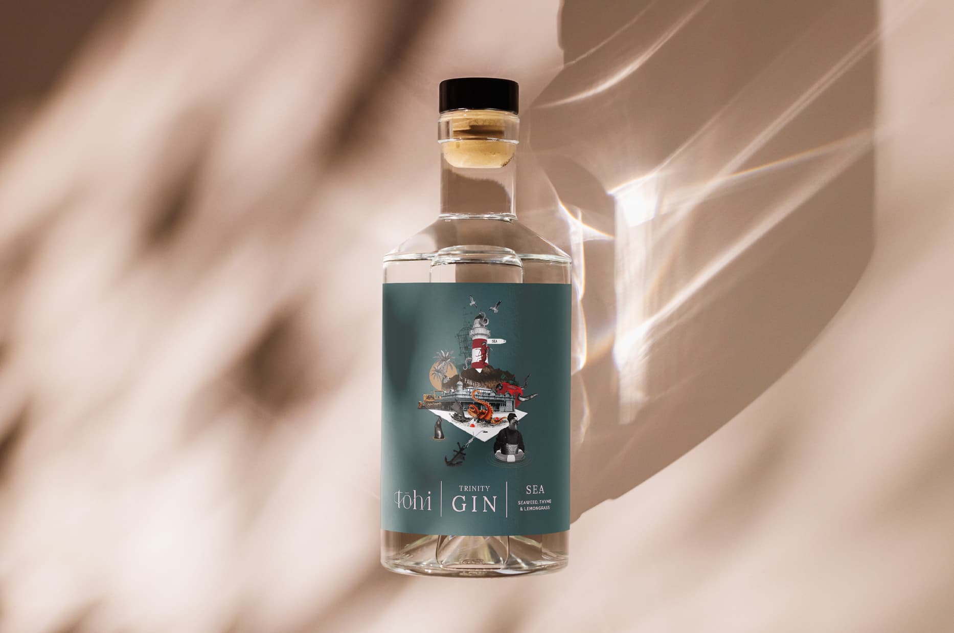 Tohi Gin Room & Eatery Gin Label Sea